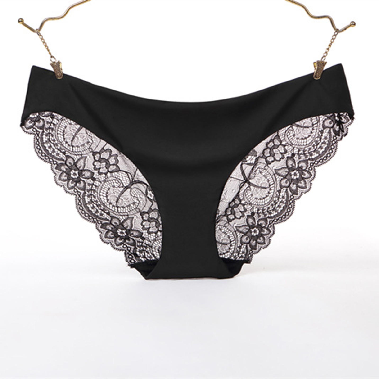 thumbnail image 3 of Tanga de malla de cintura alta para mujer - Ropa interior de encaje ajustable - Lencería sexy y cómoda (S-XXL, 90 % nailon), 3 of 6